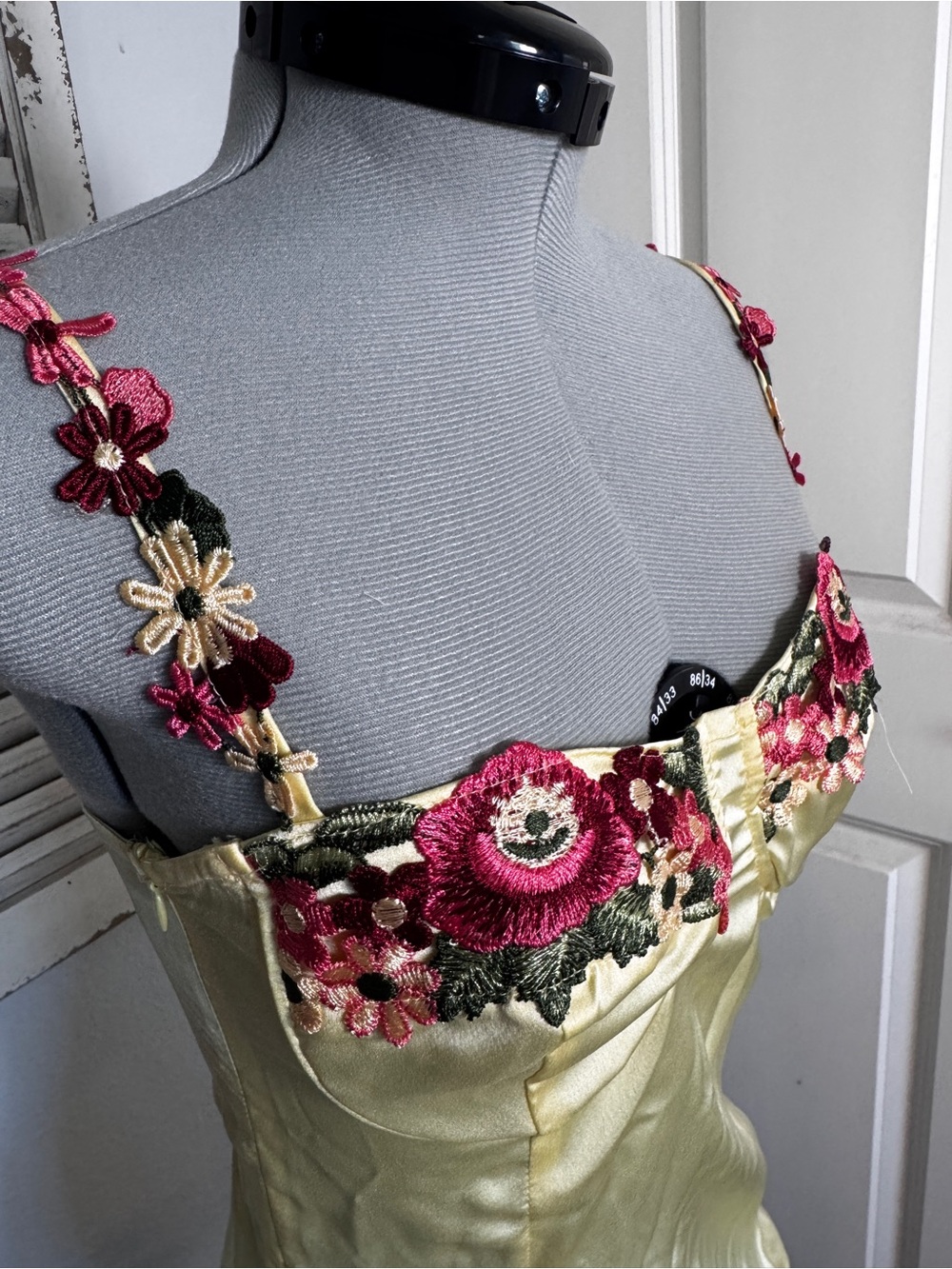 PrettyLittleThing Pale Yellow Satin Slip Dress - Picture 8 of 8